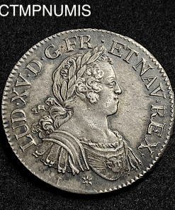 ,MONNAIE,ROYALE,LOUIS,XV,ECU,ARGENT,AUX,8,L,1725,C,CAEN,