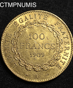 ,MONNAIE,100,FRANCS,OR,GENIE,1909,