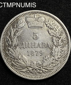 ,MONNAIE,SERBIE,5,DINARA,ARGENT,1870,