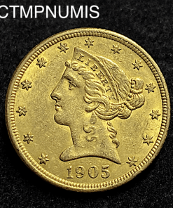 ,MONNAIE,ETATS,UNIS,5,DOLLAR,OR,1905,