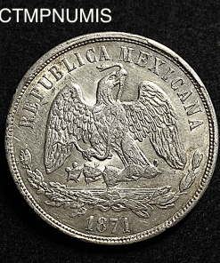 ,MONNAIE,MEXIQUE,1,PESO,ARGENT,1871,GUANAJUATO,