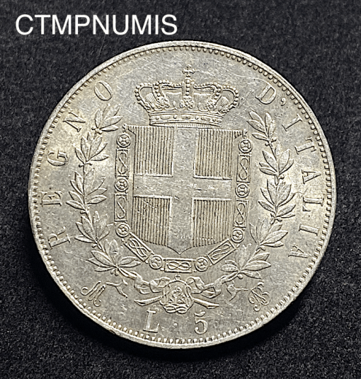 ,MONNAIE,ITALIE,5,LIRE,ARGENT,1874,MILAN,