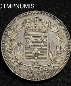 ,MONNAIE,5,FRANCS,ARGENT,ESSAI,HENRI,V,1871,