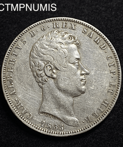 ,MONNAIE,ITALIE,5,LIRE,ARGENT,1835,GENES,