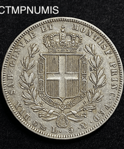 ,MONNAIE,ITALIE,5,LIRE,ARGENT,1835,GENES,