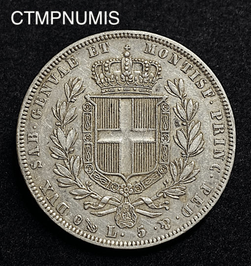 ,MONNAIE,ITALIE,5,LIRE,ARGENT,1835,GENES,