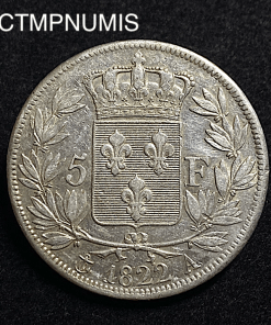 ,MONNAIE,ROYALE,5,FRANCS,ARGENT,LOUIS,XVIII,1822,