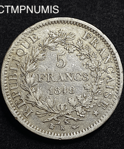 ,MONNAIE,5,FRANCS,ARGENT,HERCULE,1849,K,BORDEAUX,