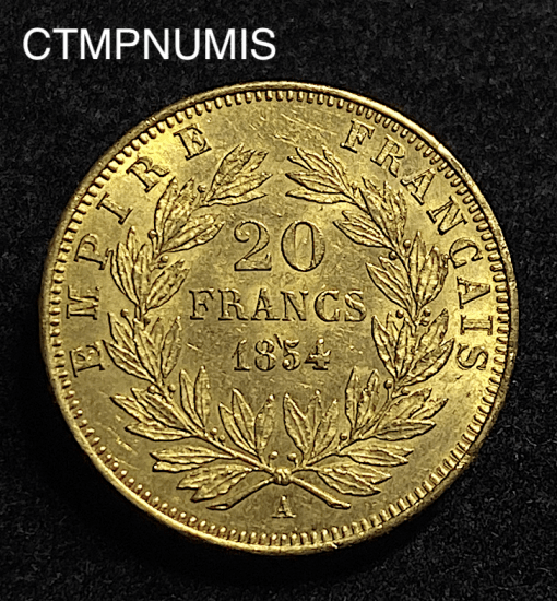 ,MONNAIE,EMPIRE,20,FRANCS,OR,NAPOLEON,1854,SUP,