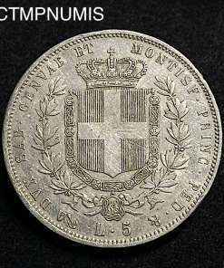 ,MONNAIE,ITALIE,5,LIRE,ARGENT,1850,GENES,