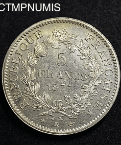 ,MONNAIE,5,FRANCS,ARGENT,HERCULE,1877,BORDEAUX,