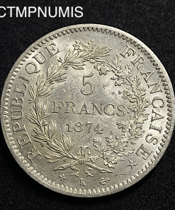 ,MONNAIE,5,FRANCS,ARGENT,1874,K,BORDEAUX,