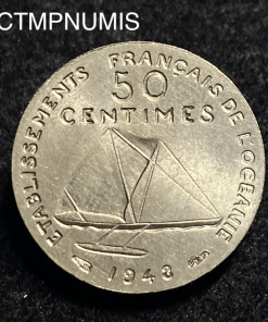 ,MONNAIE,OCEANIE,ESSAI,50,CENTIMES,1948,