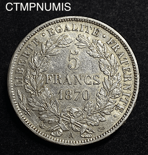 ,MONNAIE,5,FRANCS,ARGENT,CERES,1870,