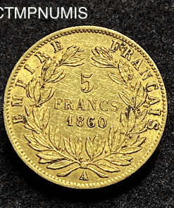 ,MONNAIE,EMPIRE,5,FRANCS,OR,NAPOLEON,1860,