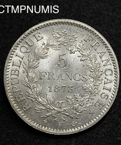 ,MONNAIE,5,FRANCS,ARGENT,HERCULE,1873,BORDEAUX,