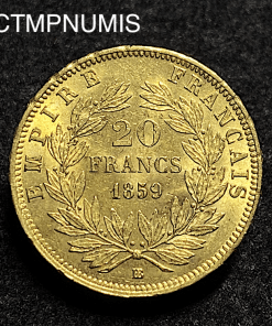 ,MONNAIE,EMPIRE,20,FRANCS,OR,NAPOLEON,1859,STRASBOURG,