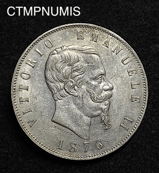 ,MONNAIE,ITALIE,5,LIRE,ARGENT,1876,ROME,