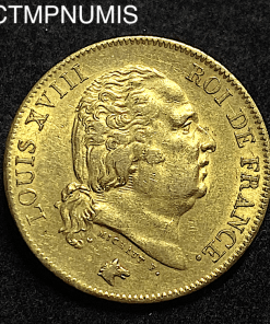 ,MONNAI,ROYALE,40,FRANCS,OR,LOUIS,XVIII,1818,