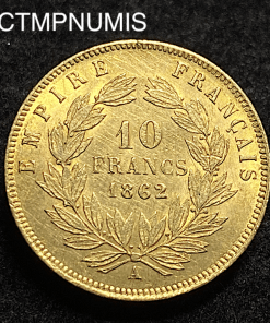 ,MONNAIE,EMPIRE,10,FRANCS,OR,NAPOLEON,1862,