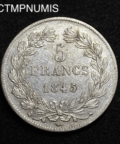 ,MONNAIE,ROYALE,5,FRANCS,ARGENT,LOUIS,PHILIPPE,1845,BORDEAUX,