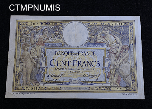 ,BILLET,100,FRANCS,MERSON,12,4,1913,