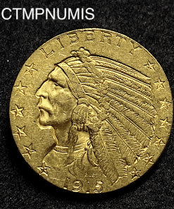 ,MONNAIE,ETATS,UNIS,5,DOLLAR,OR,INDIEN,1915,