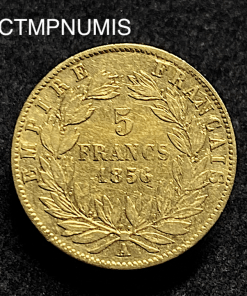 ,MONNAIE,EMPIRE,5,FRANCS,OR,NAPOLEON,1856,