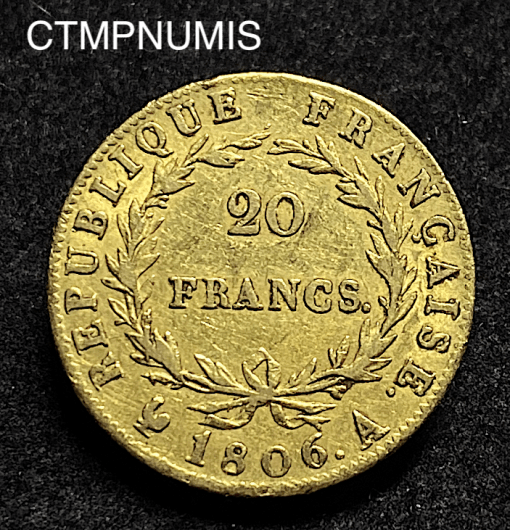 ,MONNAIE,20,FRANCS,OR,NAPOLEON,EMPEREUR,1806,