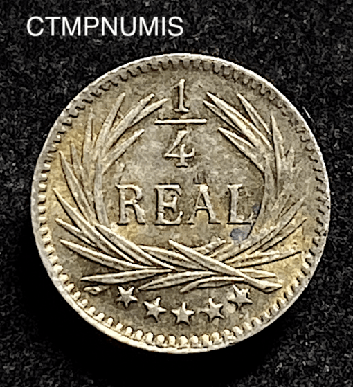 ,MONNAIE,GUATEMALE,1/4,REAL,ARGENT,1896,