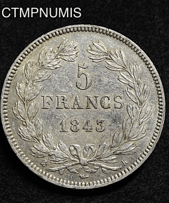 ,MONNAIE,ROYALE,5,FRANCS,ARGENT,LOUIS,PHILIPPE,1843,K,BORDEAUX,