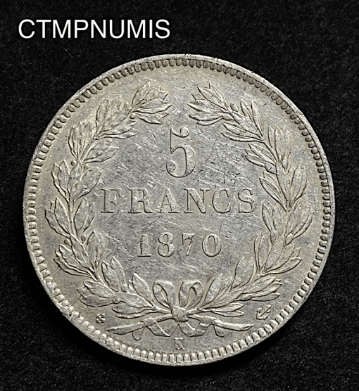 ,MONNAIE,5,FRANCS,ARGENT,CERES,1870,K,BORDEAUX,ANCRE,