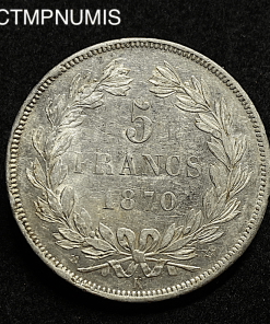 ,MONNAIE,5,FRANCS,ARGENT,CERES, 1870,K,BORDEAUX,