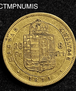 ,MONNAIE,HONGRIE,20,FRANCS,8,FORINT,OR,1871,KB,