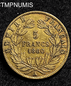 ,MONNAIE,EMPIRE,5,FRANCS,OR,NAPOLEON,1860,A,