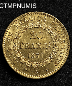 ,MONNAIE,20,FRANCS,OR,GENIE,1871,SUP,