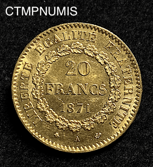 ,MONNAIE,20,FRANCS,OR,GENIE,1871,SUP,