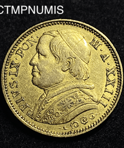 ,MONNAIE,ITALIE,VATICAN,20,LIRE,OR,1868,ROME,