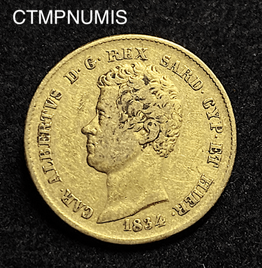 ,MONNAIE,ITALIE,20,LIRE,OR,1834,