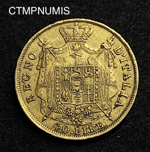 ,MONNAIE,ITALIE,40,LIRE,OR,NAPOLEON,1814,MILAN,