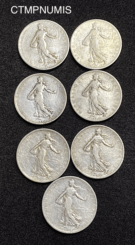 ,MONNAIE,2,FRANCS,ARGENT,SEMEUSE,1900,LOT,