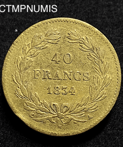 ,MONNAIE,ROYALE,40,FRANCS,OR,LOUIS,PHILIPPE,1834,