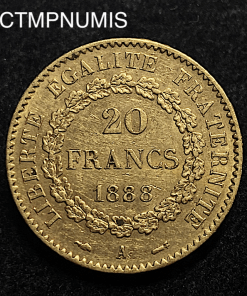 ,MONNAIE,FRANCAISE,20,FRANCS,OR,GENIE,1888,