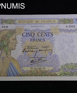 ,BILLET,500,FRANCS,LA,PAIX,16,1,1941,NEUF,