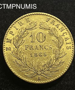 ,MONNAIE,EMPIRE,10,FRANCS,OR,NAPOLEON,1865,