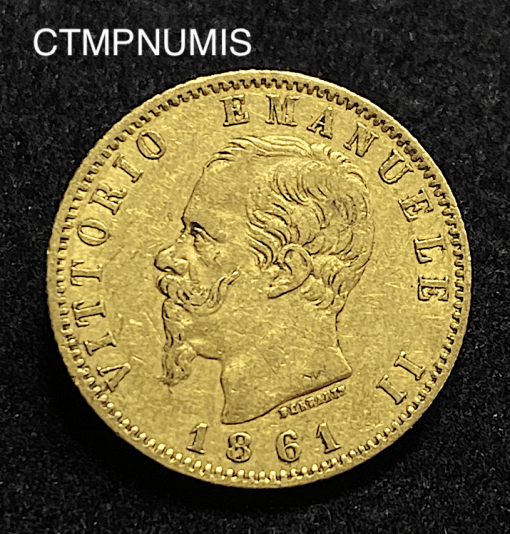 ,MONNAIE,ITALIE,20,LIRE,OR,,1861,TURIN,
