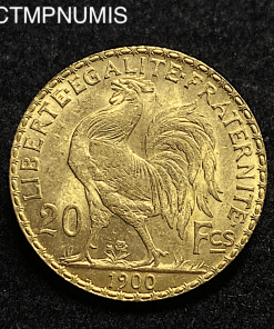 ,MONNAIE,20,FRANCS,OR,COQ,1900,