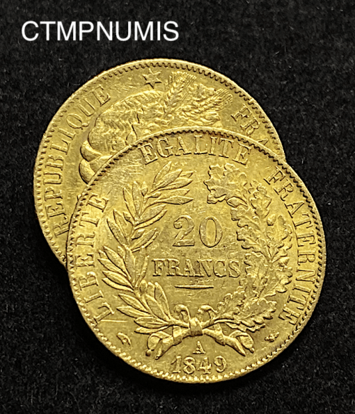 ,MONNAIE,20,FRANCS,OR,CERES,1849,