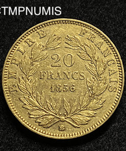 ,MONNAIE,EMPIRE,20,FRANCS,OR,NAPOLEON,1856,BB,STRASBOURG,