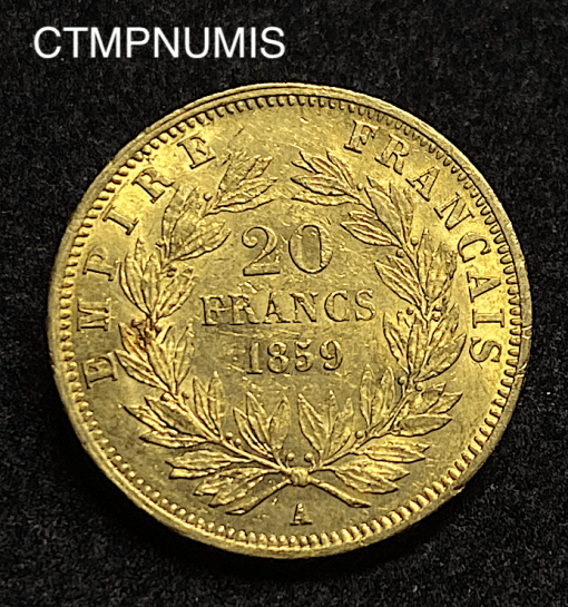 ,MONNAIE,EMPIRE,20,FRANCS,OR,NAPOLEON,1859,